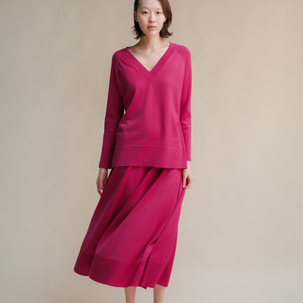 Extra Fine Merino Wool A - Line Skirt (3D - Knit)