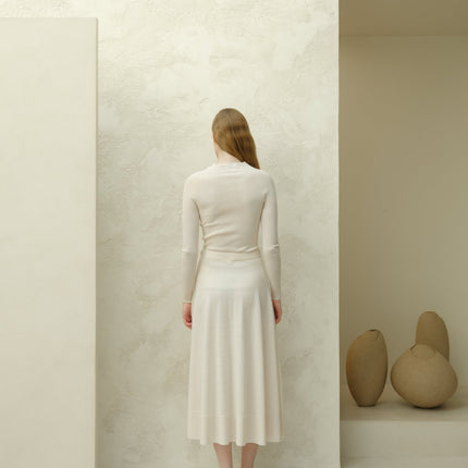 Extra Fine Merino Wool A - Line Skirt (3D - Knit)