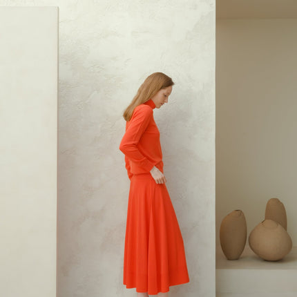 Extra Fine Merino Wool A - Line Skirt (3D - Knit)