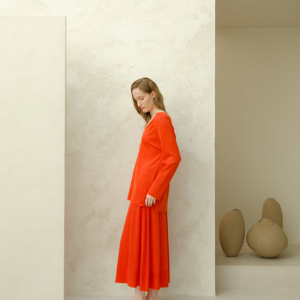 Extra Fine Merino Wool A - Line Skirt (3D - Knit)