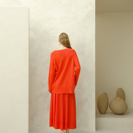 Extra Fine Merino Wool A - Line Skirt (3D - Knit)