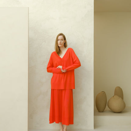 Extra Fine Merino Wool A - Line Skirt (3D - Knit)