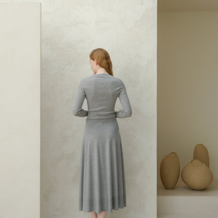 Extra Fine Merino Wool A - Line Skirt (3D - Knit)