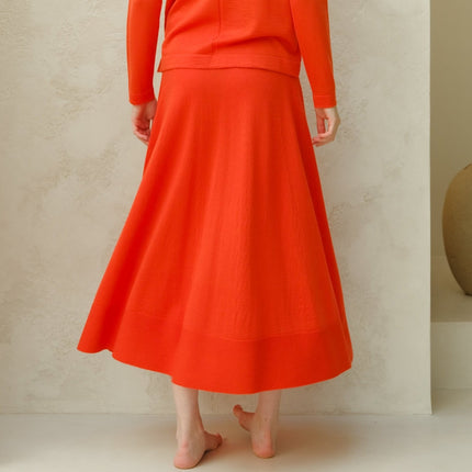Extra Fine Merino Wool A - Line Skirt (3D - Knit)
