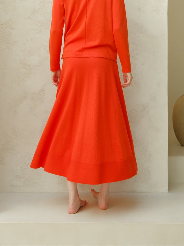 Extra Fine Merino Wool A - Line Skirt (3D - Knit)