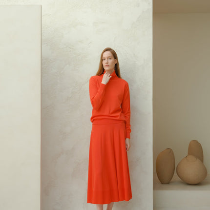 Extra Fine Merino Wool A - Line Skirt (3D - Knit)