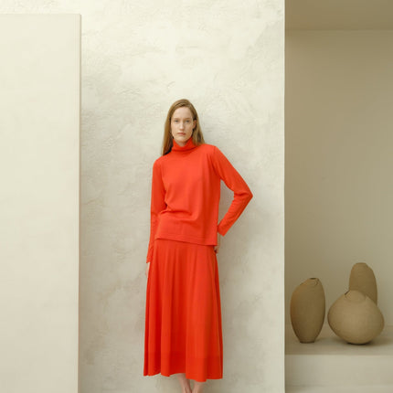 Extra Fine Merino Wool A - Line Skirt (3D - Knit)