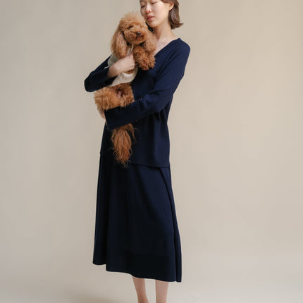 Extra Fine Merino Wool A - Line Skirt (3D - Knit)