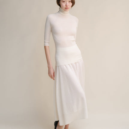 Extra Fine Merino Wool A - Line Skirt (3D - Knit)