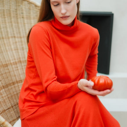 Extra Fine Merino Wool A - Line Skirt (3D - Knit)