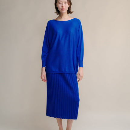 Extra Fine Merino Wool Boat Neck Oversized Sweater (3D - Knit)