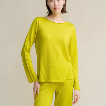 Extra Fine Merino Wool Boatneck Sweater (3D - Knit)