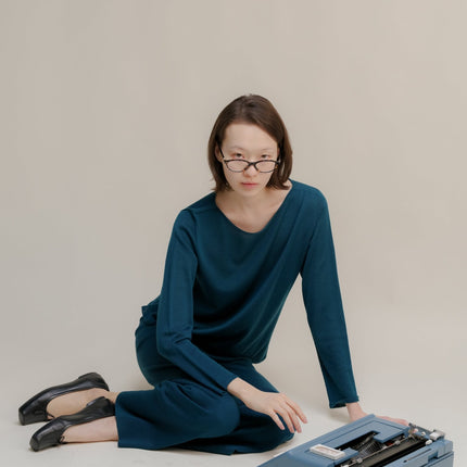 Extra Fine Merino Wool Boatneck Sweater (3D - Knit)