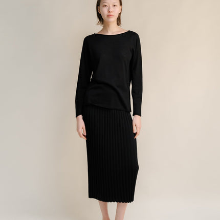 Extra Fine Merino Wool Boatneck Sweater (3D - Knit)