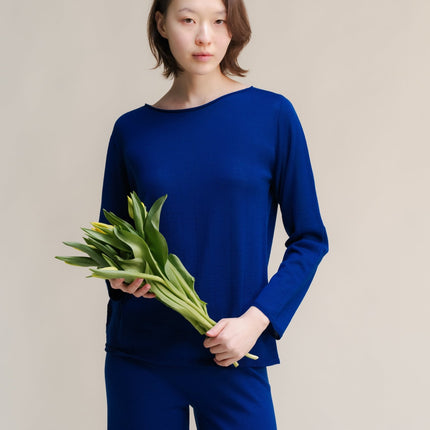 Extra Fine Merino Wool Boatneck Sweater (3D - Knit)