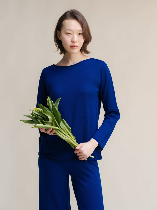 Extra Fine Merino Wool Boatneck Sweater (3D - Knit)