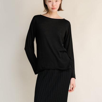 Extra Fine Merino Wool Boatneck Sweater (3D - Knit)