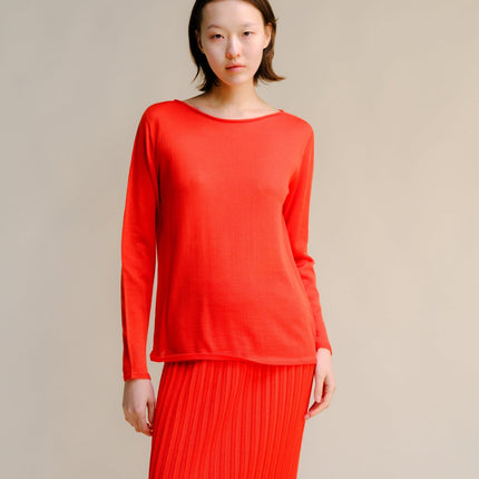 Extra Fine Merino Wool Boatneck Sweater (3D - Knit)