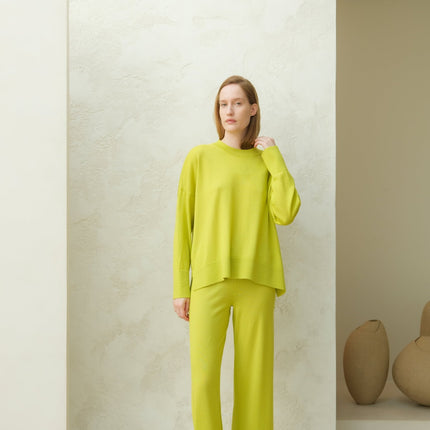 Extra Fine Merino Wool Oversized Crewneck Sweater 