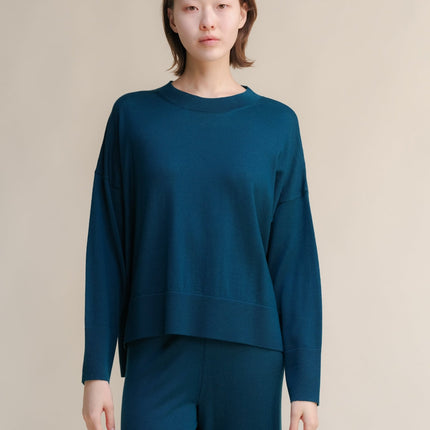 Extra Fine Merino Wool Oversized Crewneck Sweater 