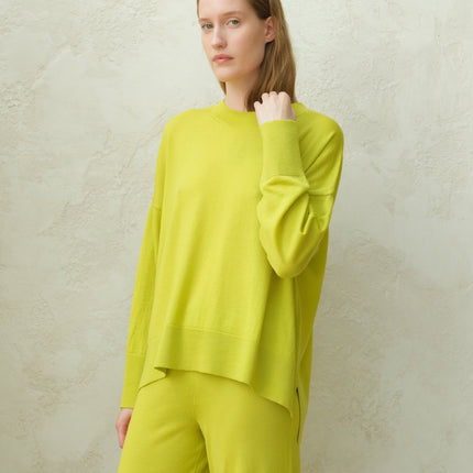 Extra Fine Merino Wool Oversized Crewneck Sweater 