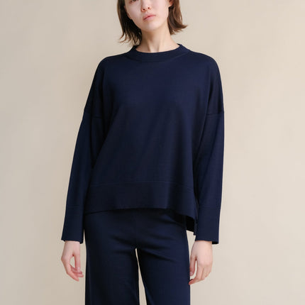 Extra Fine Merino Wool Oversized Crewneck Sweater 