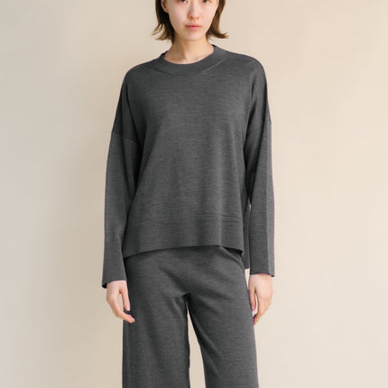 Extra Fine Merino Wool Oversized Crewneck Sweater 