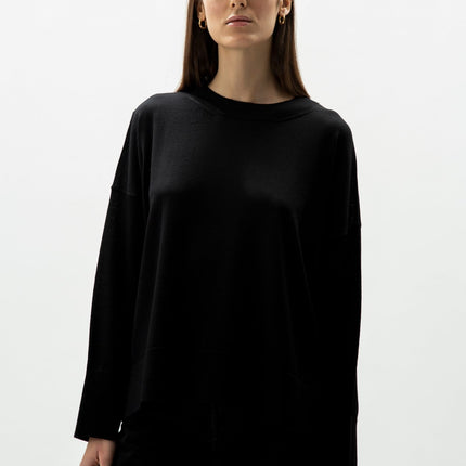 Extra Fine Merino Wool Oversized Crewneck Sweater 