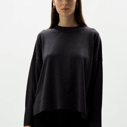 Extra Fine Merino Wool Oversized Crewneck Sweater 