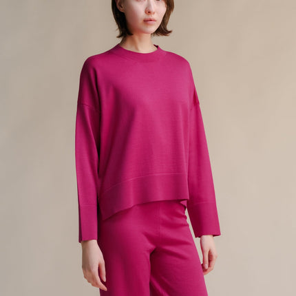 Extra Fine Merino Wool Oversized Crewneck Sweater 