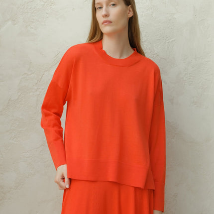Extra Fine Merino Wool Oversized Crewneck Sweater 