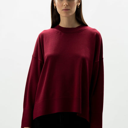 Extra Fine Merino Wool Oversized Crewneck Sweater 
