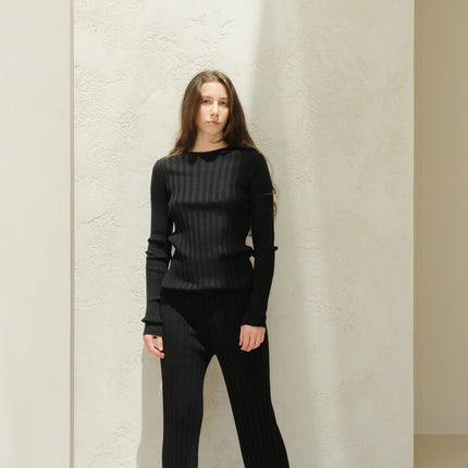 Extra Fine Merino Wool Plissè Pants (3D - Knit)