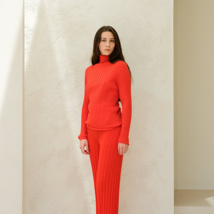 Extra Fine Merino Wool Plissè Pants (3D - Knit)