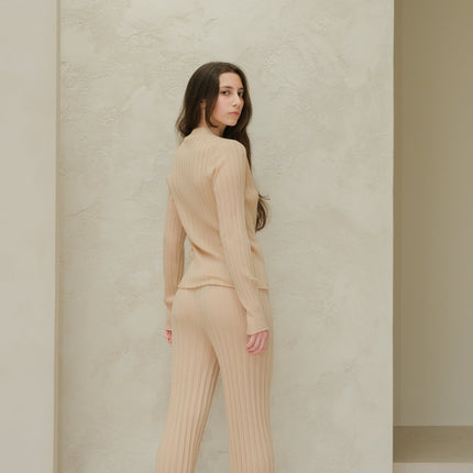 Extra Fine Merino Wool Plissè Pants (3D - Knit)