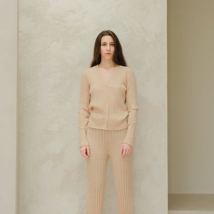 Extra Fine Merino Wool Plissè Pants (3D - Knit)