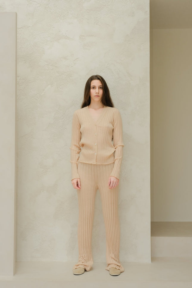 Extra Fine Merino Wool Plissè Pants (3D - Knit)