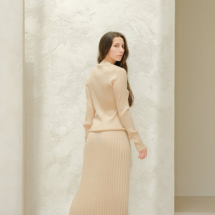 Extra Fine Merino Wool Plissè Skirt (3D - Knit)