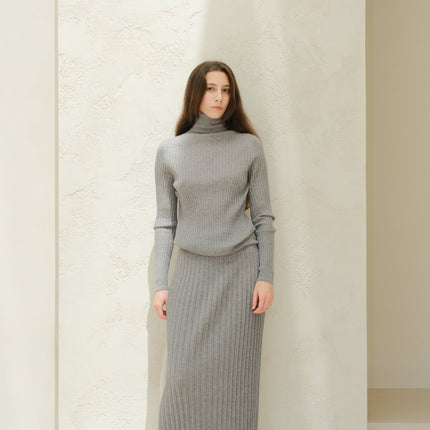 Extra Fine Merino Wool Plissè Skirt (3D - Knit)