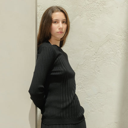 Extra Fine Merino Wool Ribbed Crew Neck (3D - Knit)