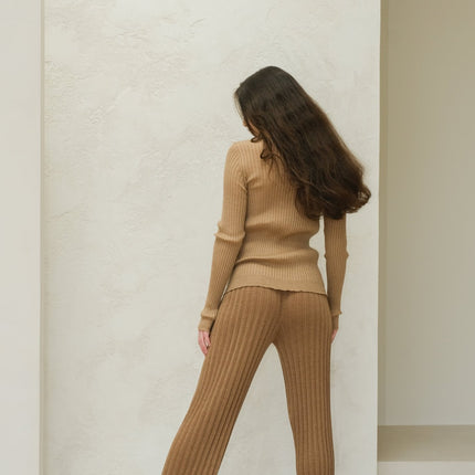 Extra Fine Merino Wool Ribbed Crew Neck (3D - Knit)