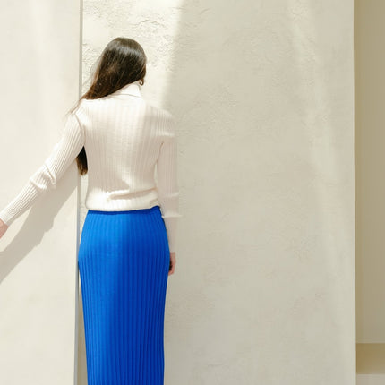 Extra Fine Merino Wool Ribbed Turtle Neck (3D - Knit)