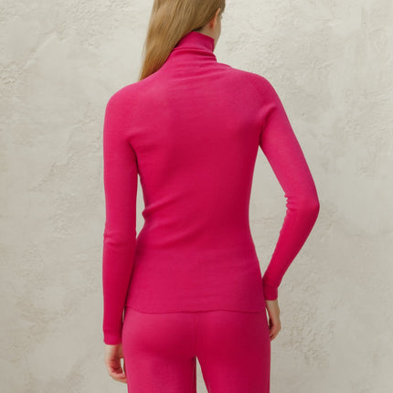 Extra Fine Merino Wool Ribbed Turtleneck (3D - Knit)