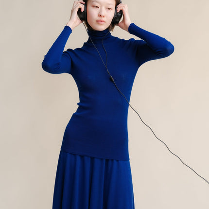 Extra Fine Merino Wool Ribbed Turtleneck (3D - Knit)