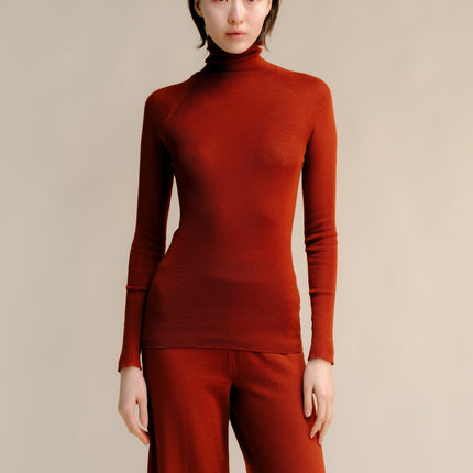 Extra Fine Merino Wool Ribbed Turtleneck (3D - Knit)