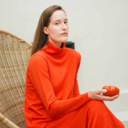 Extra Fine Merino Wool Turtleneck with Straight Sleeve