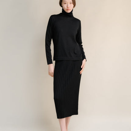 Extra Fine Merino Wool Turtleneck with Straight Sleeve