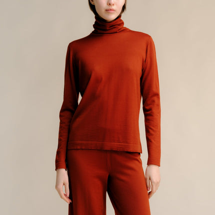 Extra Fine Merino Wool Turtleneck with Straight Sleeve