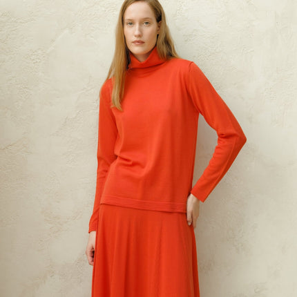 Extra Fine Merino Wool Turtleneck with Straight Sleeve