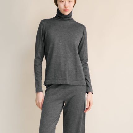 Extra Fine Merino Wool Turtleneck with Straight Sleeve